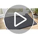 OLANLY Heavy-Duty Indoor Outdoor Doormat, 29.5" x 17" Grey Stripe Mat