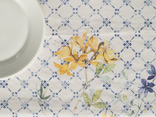 Maison d' Hermine Table Cloth Rectangle Table 100% Cotton 70 x 120 Inches Tablecloth Reusable Decorative for Dining Kitchen Room Farmhouse Home Easter Decorations Spring Summer - Faience