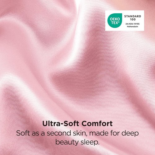 Bedsure Satin Pillowcase Set of 2 - Luxurious Pink Pillow Covers for Hair & Skin | Queen Size 20x30 Inches