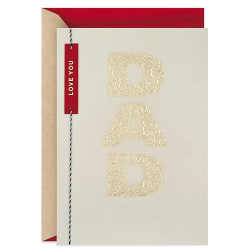 Hallmark Valentine's Day Card for Dad with Gold Scrolls