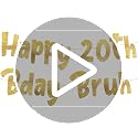 Happy 20th Bday Bruh Gold Glitter Banner - Pre-Strung Birthday Decoration