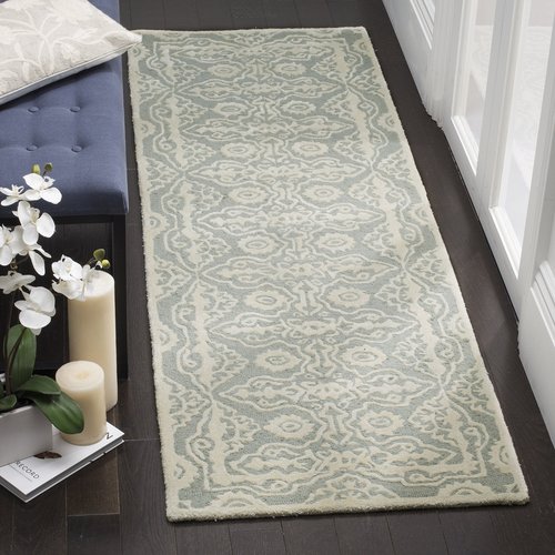 SAFAVIEH Bella Collection 2'3" x 7' Grey/Ivory BEL134B Handmade Premium Wool Runner Rug