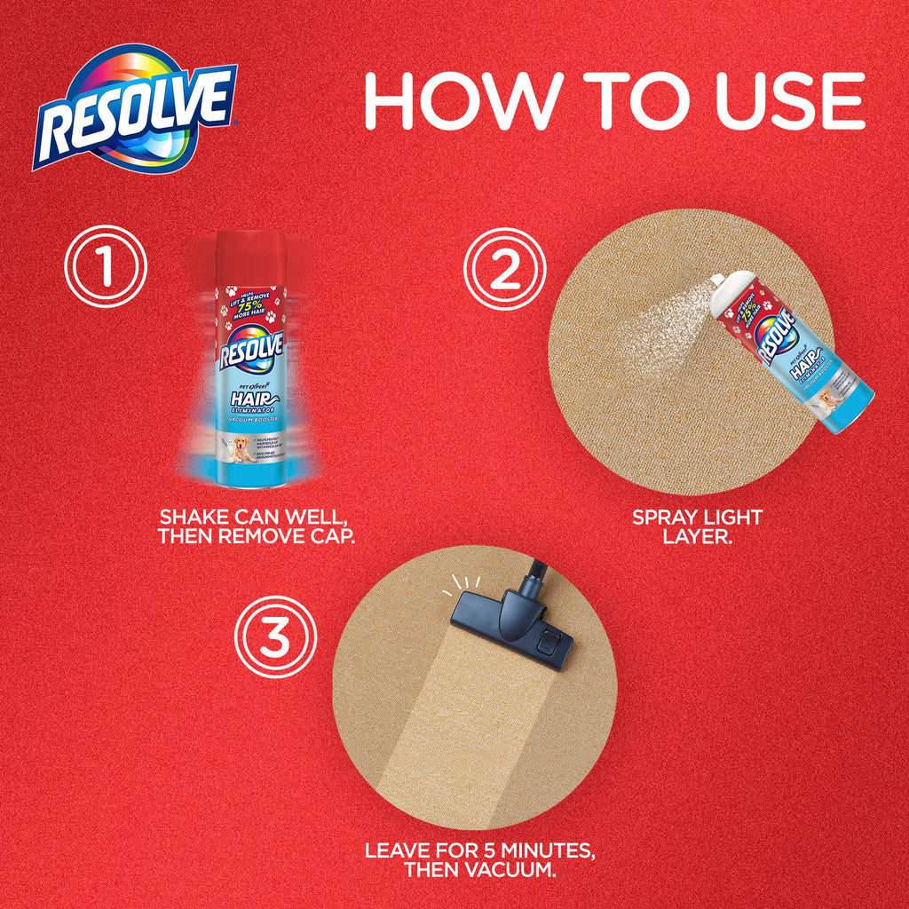 Resolve Pet Hair Eliminator Carpet Cleaner & Vacuum booster, 18 Oz