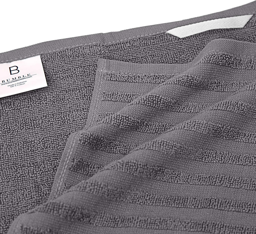 Premium Kitchen Towels - Highly Absorbent Cotton Dish Towels (20”x28”, 6 Pack) | Gray with Hanging Loop