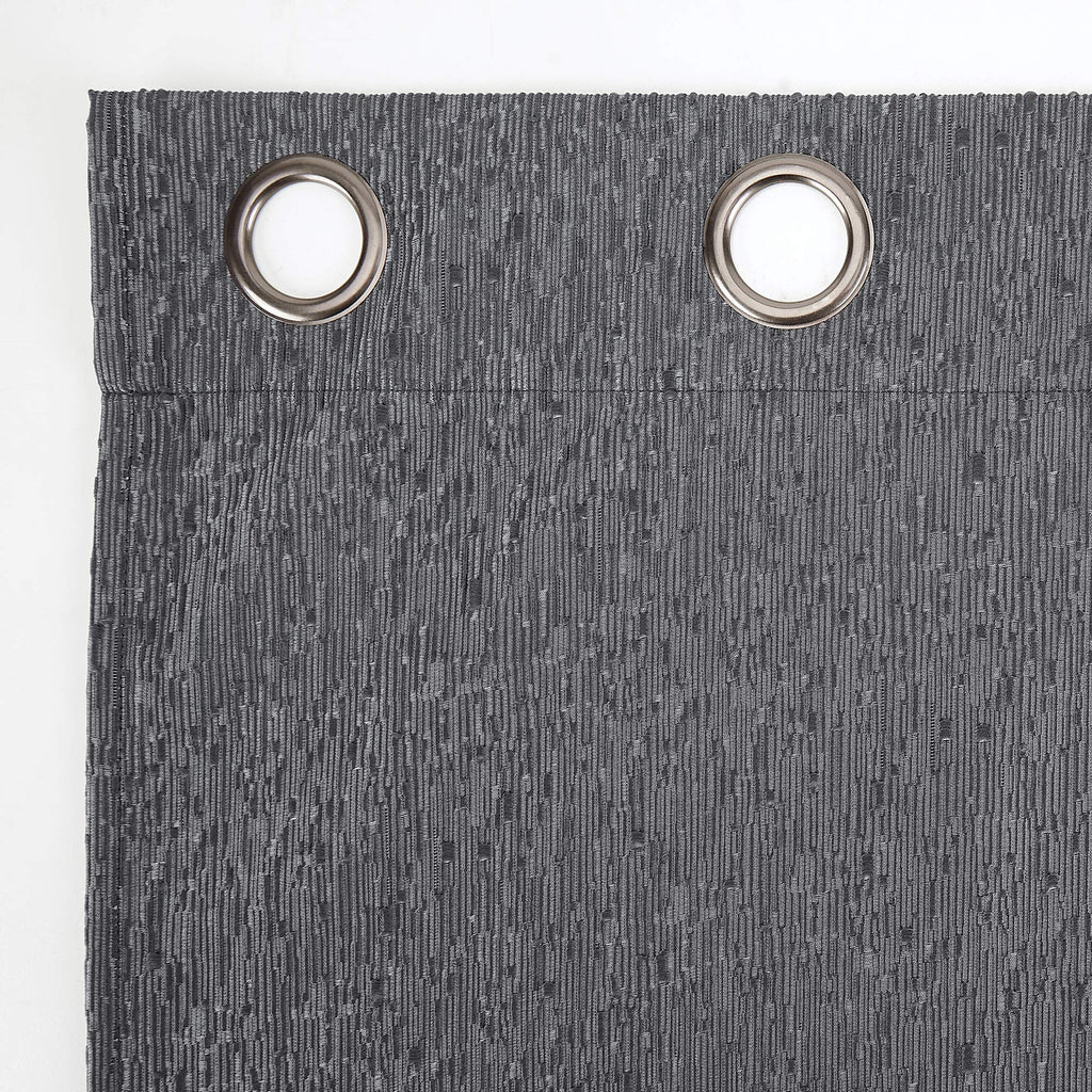 Sun Zero Noir Dimensional Thermal Extreme Total Blackout Grommet Curtain Panel, 52" x 84", Charcoal Gray
