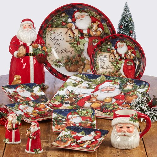 Certified International Magic of Christmas Snowman 11" Dinner Plates, Multicolored, Large, Set of 4
