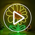 Sunflower LED Neon Light Sign Kids Room Wall Decor - Yellow, Orange, Green