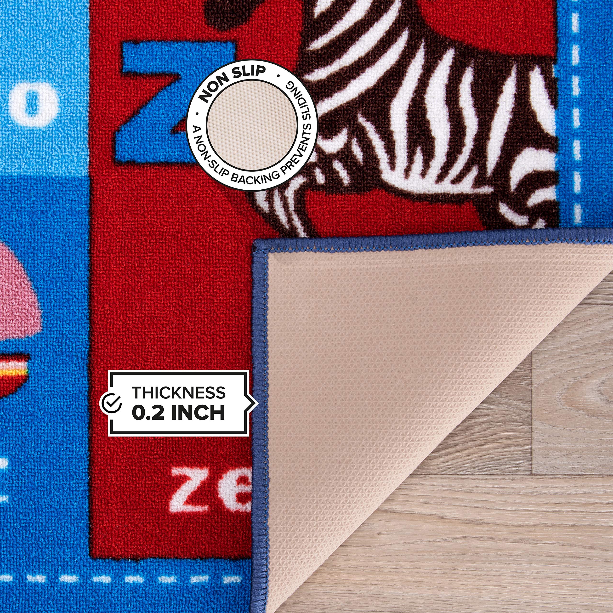 Rugshop Kids Educational Learning Alphabet Symbols Non Skid (Non Slip) Area Rug 3'3" x 4'7" Multi
