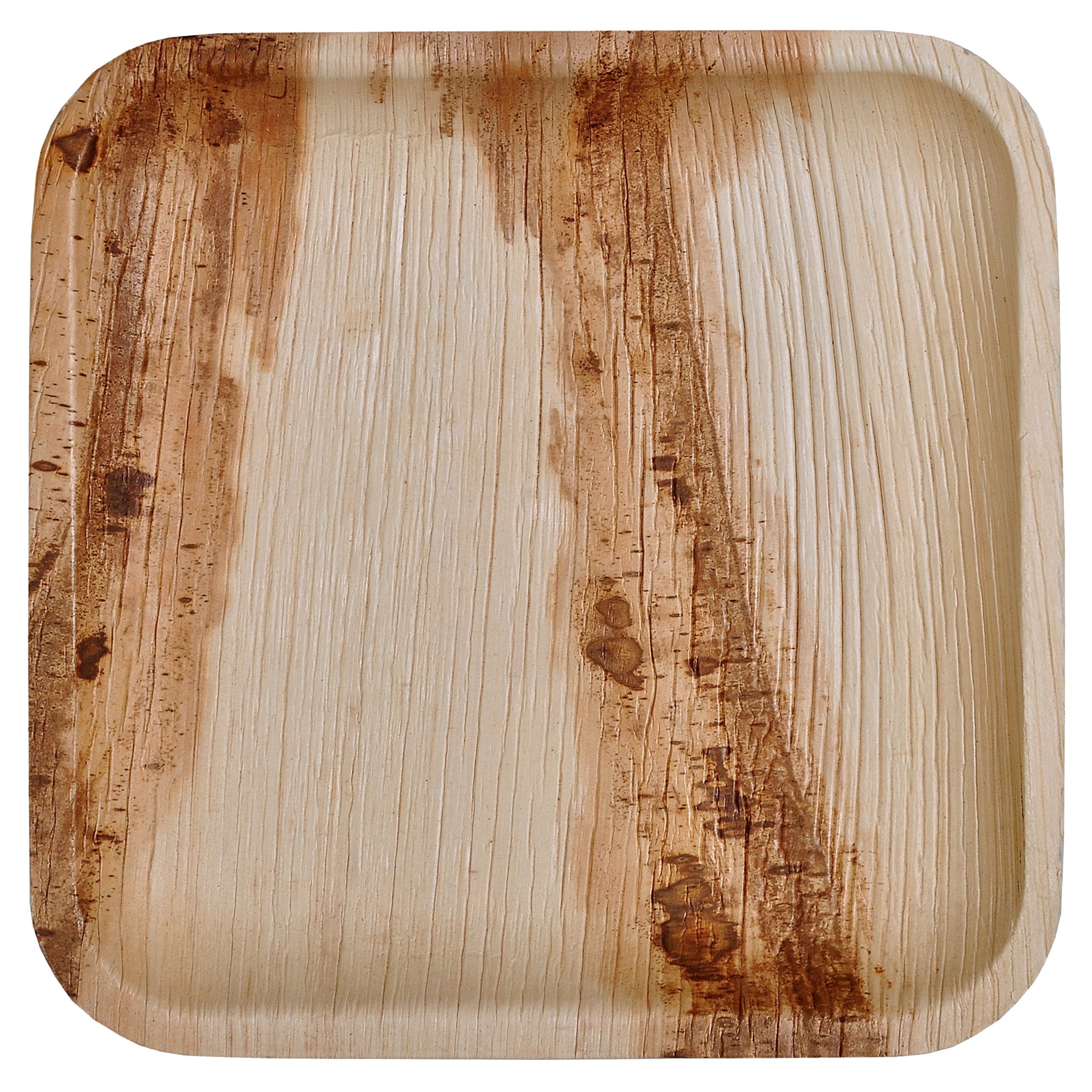 Atmos Green 100 pack 10" Square Palm Leaf Dinner Plate Compostable disposable premium heavy duty Eco-Friendly Microwave Refrigeration safe Bamboo like Wedding Events Party