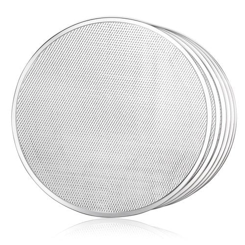 New Star Foodservice Restaurant-Grade Seamless Aluminum Pizza Baking Screen, 20 Inch, Pack of 6