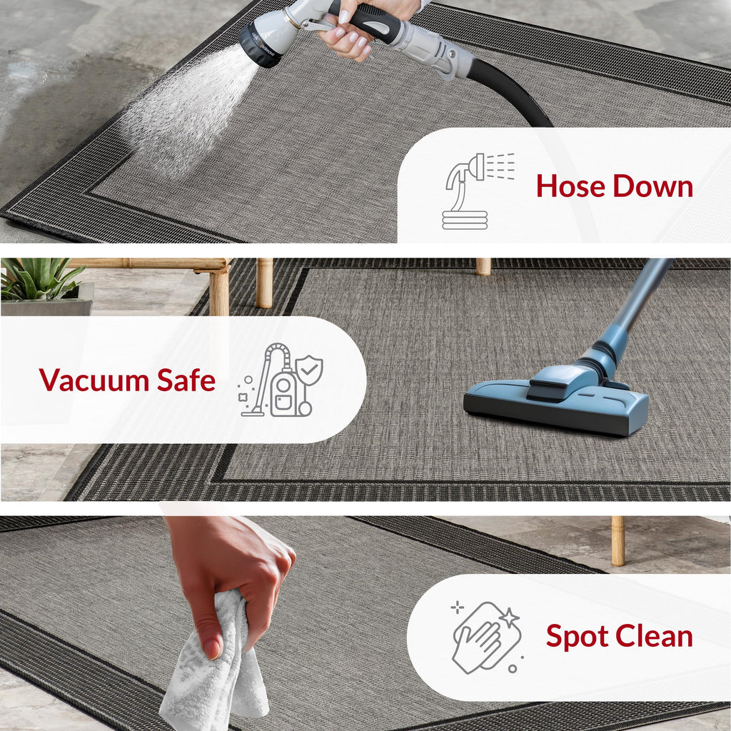 nuLOOM 3' x 4' Outdoor Performance Area Rug, OEKO-TEX Certified, Weather Resistant, High Traffic, Patio, Balcony, Outside, Gris Grey