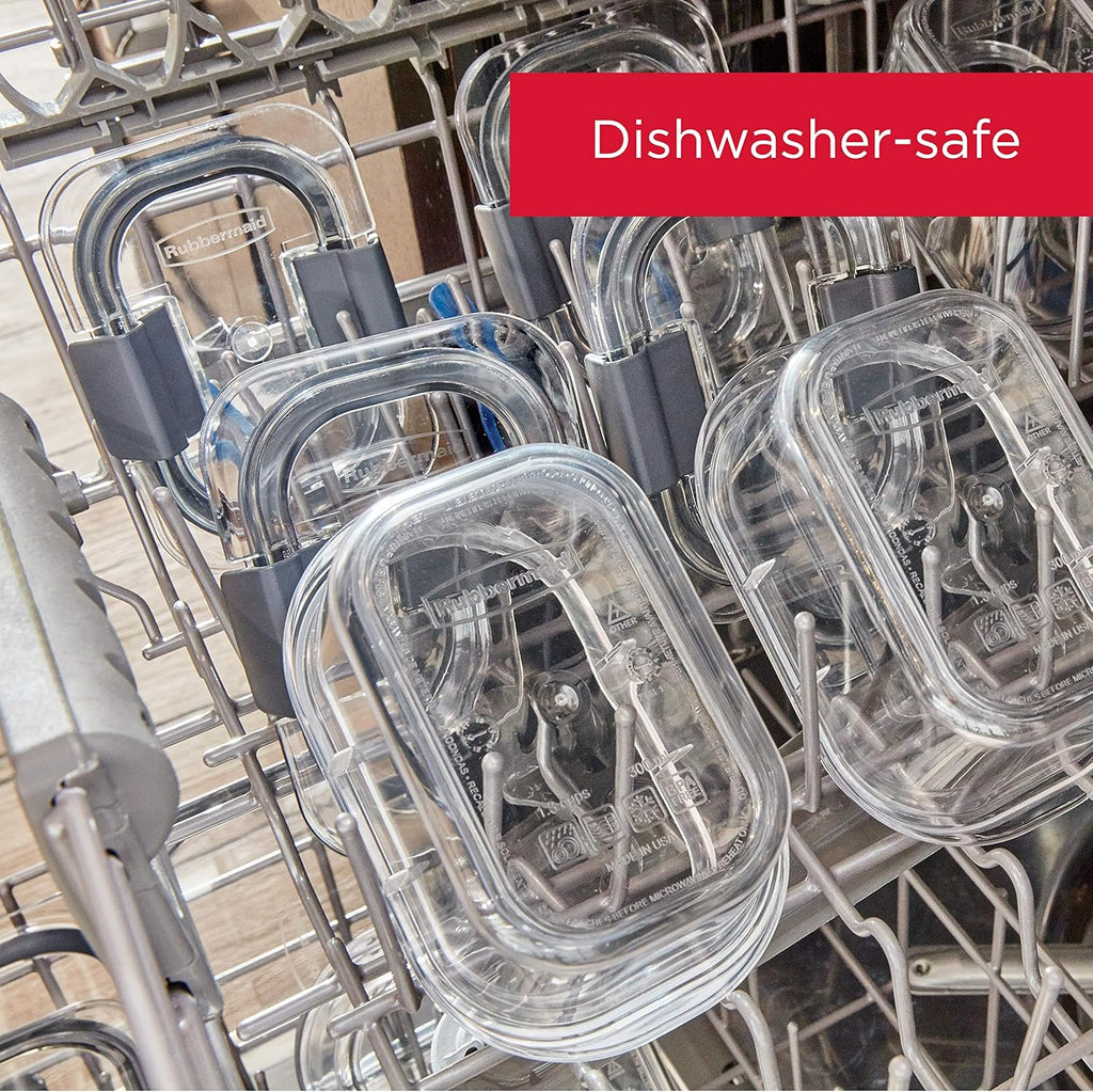 Rubbermaid Brilliance Food Storage Containers - BPA-Free, Airtight, Clear Set of 2 (9.6 Cup) for Meal Prep & Leftovers
