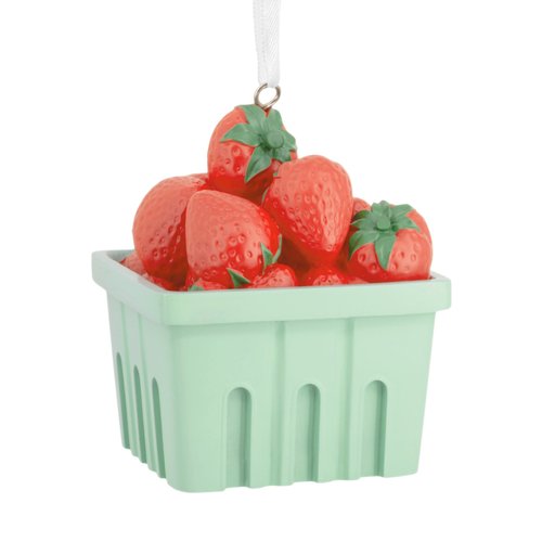 Hallmark Christmas Ornament, Basket of Strawberries Ornament, Food Gifts