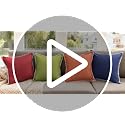 HER HWA Set of 2 Water-Resistant Outdoor Throw Pillow Covers 18x18