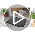 OLANLY Heavy-Duty Front Door Mat, Grey Maze Pattern 29.5 x 17 Inch