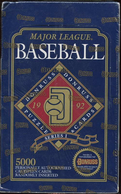1992 Donruss Series I Major League Baseball Puzzle Cards Unopened Box - 36 Packs Per Box. Look for Rookies and Hall of Fame Member Cards.