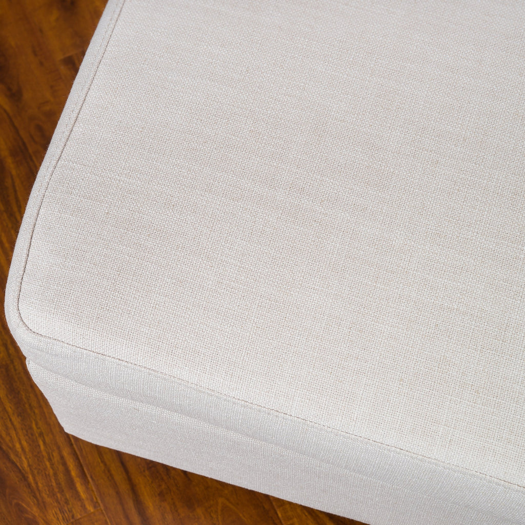 Rosella Biege Fabric Ottoman