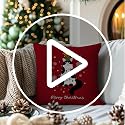 Pink Western Christmas Pillow Covers 18x18 - Cozy Cowgirl Decor