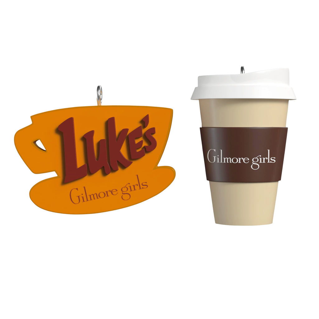 Hallmark Keepsake Mini Gilmore Girls Ornaments, Set of 3 (Luke's Diner, Coffee Cup, No Cell Phones) Tiny Ornaments for Tabletop Tree