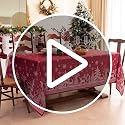 Red Christmas Tablecloth 60x120 Inches Rectangle Holiday Decor - Midsummer Breeze