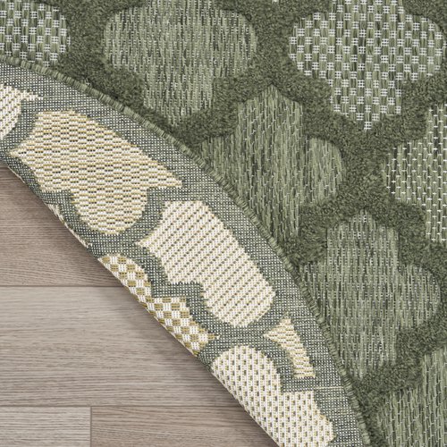 Nourison Home Easy Care Green 8' x Round Area Rug - Easy Clean, Non Shedding, Bed Room, Living Room, Dining Room, Kitchen (8' x Round)