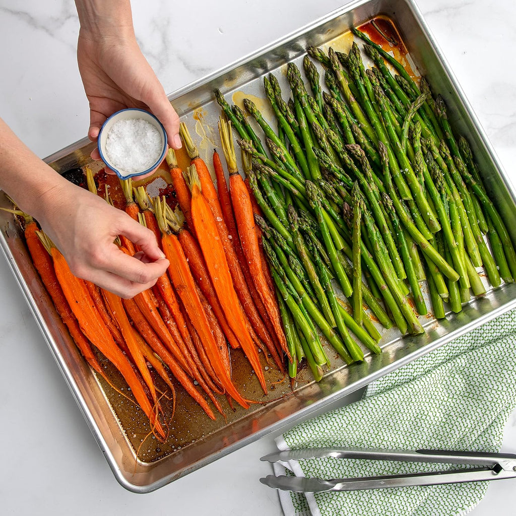 Nordic Ware Extra Large Baking Pan - High-Sided, Natural Aluminum, 21.1 x 15 x 2 Inches | Reinforced Steel Rim