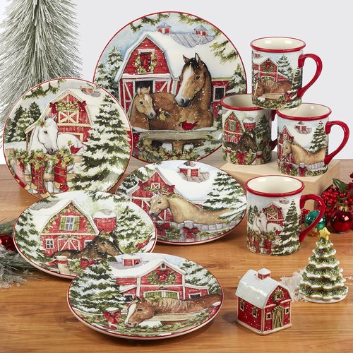 Certified International Homestead Christmas 9" Dessert/Salad Plates, Set of 4 (Pack of 2)