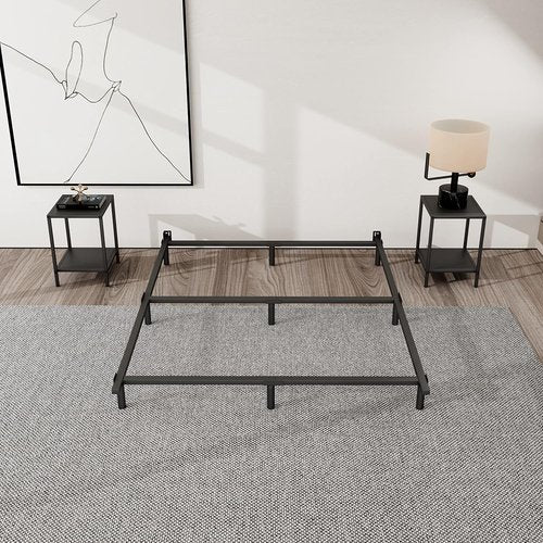 Jetonix Metal Bed Frame - Sturdy Heavy-Duty Platform with 9 Legs Support | Black King Size, Easy to Assemble