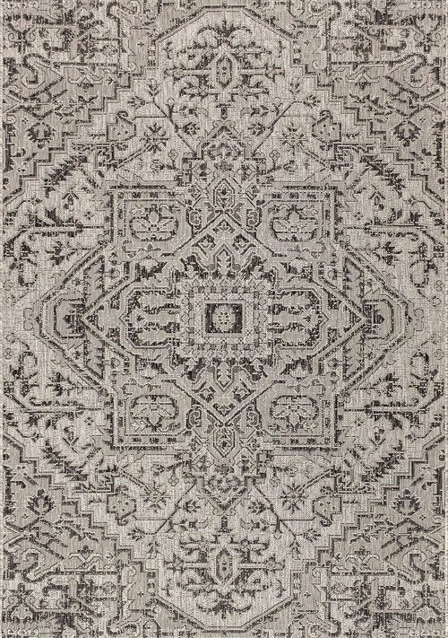 JONATHAN Y Boho Medallion Indoor Outdoor Area Rug 3X5 Black/Gray, Estrella Textured Weave for Backyard, Patio, Porch, Easy-Cleaning, High Traffic, Pet-Friendly, Non-Shedding (SMB105D-3)
