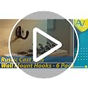 Rustic Cast Iron Wall Hooks - 6 Pack Vintage Coat Hangers