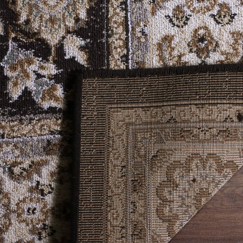 SAFAVIEH Lyndhurst Collection Area Rug - 5'3" x 7'6", Anthracite & Cream, Traditional Oriental Design, Non-Shedding & Easy Care, Ideal for High Traffic Areas in Living Room, Bedroom (LNH340D)