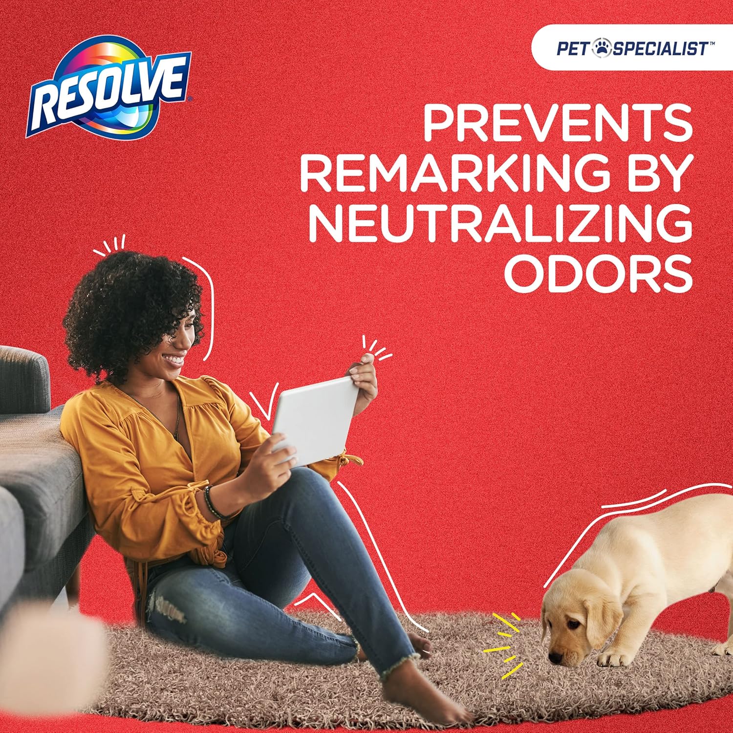 Resolve Pet Specialist Carpet Cleaner - Heavy Traffic Foam Stain & Odor Remover | 22 oz Cans, 2 Pack