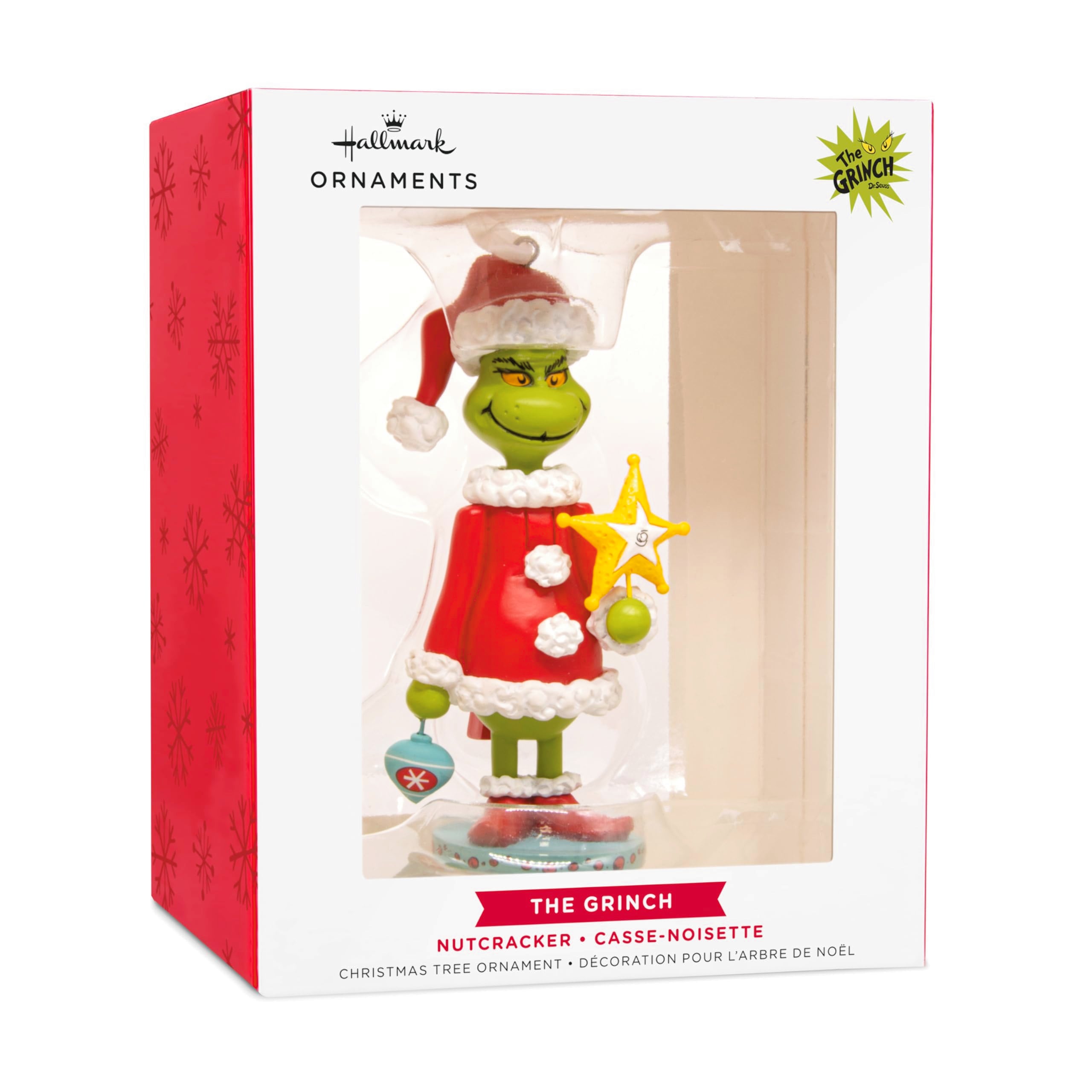 Hallmark Dr. Seuss's How the Grinch Stole Christmas! Grinch Nutcracker Christmas Ornament, Gifts for Dr. Seuss Fans