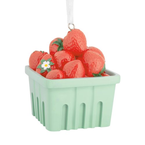 Hallmark Christmas Ornament, Basket of Strawberries Ornament, Food Gifts