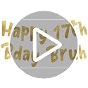 Pre-Strung Gold Glitter 17th Birthday Banner for Teens