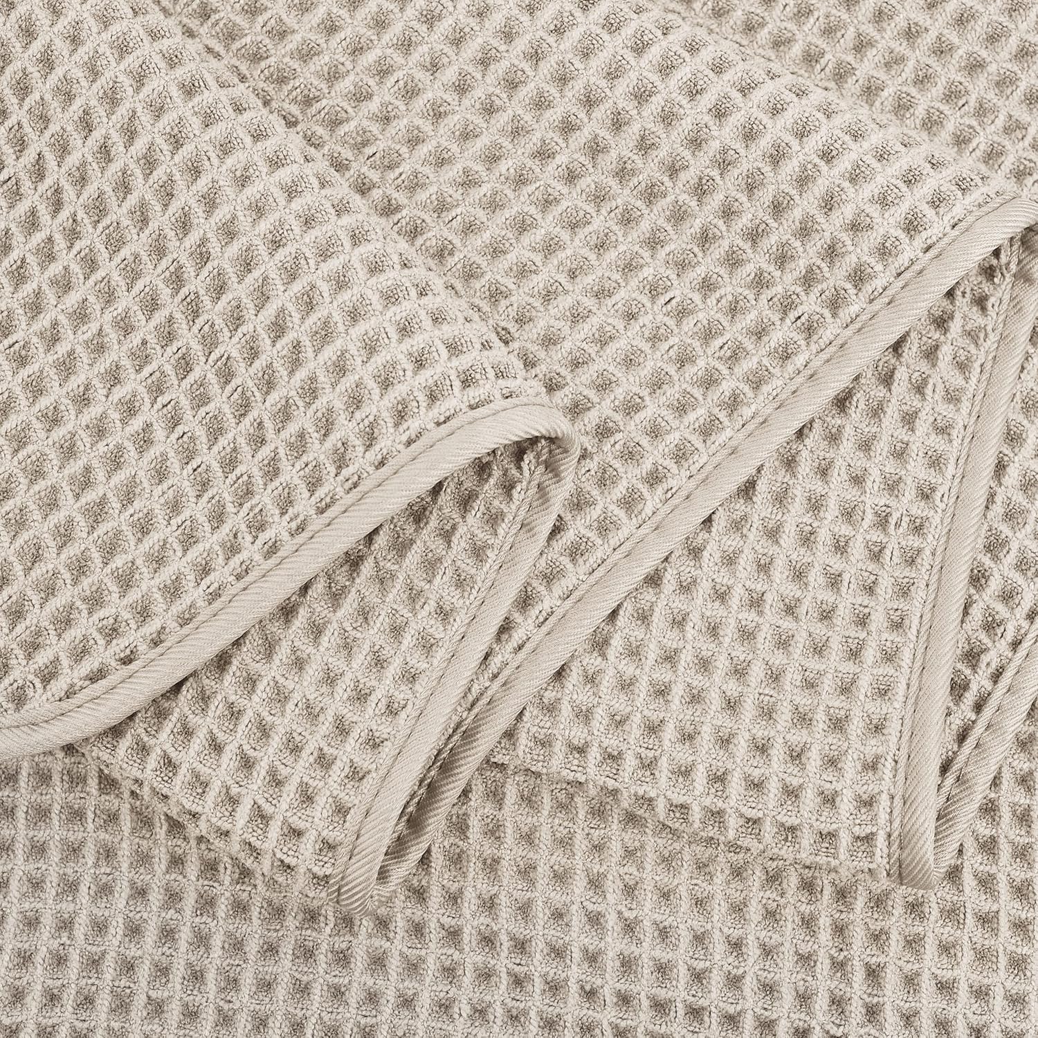POLYTE Microfiber Bath Towels - Oversize Quick Dry, Lint-Free, 60 x 30 in, 4 Pack | Waffle Weave