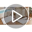 Color&Geometry White Bathroom Rug 17x30 inches, Non-Slip Microfiber Bath Mat