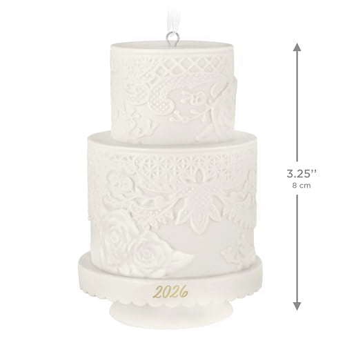 Wedding Cake Ornament 2026 - Bridal Shower & First Christmas Keepsake