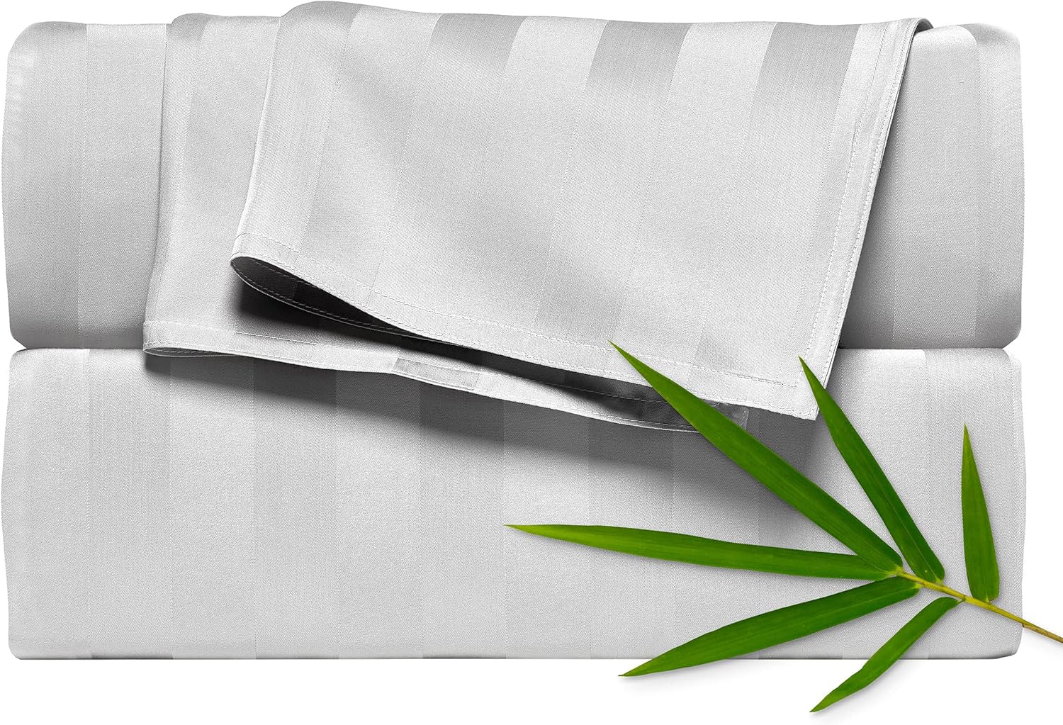 Pure Bamboo Full Sheets - Luxuriously Soft & Cooling 100% Organic Viscose Bed Sheet Set | Jacquard White, 2-Year Quality Promise