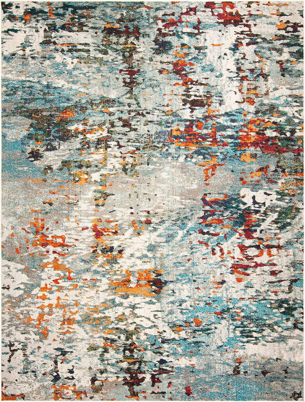 SAFAVIEH Area Rug - Madison Collection - Large 8x10 - Modern Grey & Blue Abstract Design, Non-Shedding & Easy to Clean for Living Room, Bedroom, Office, Dining Space