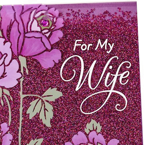 Hallmark Mother's Day Card for Wife with Purple Flowers and Glitter