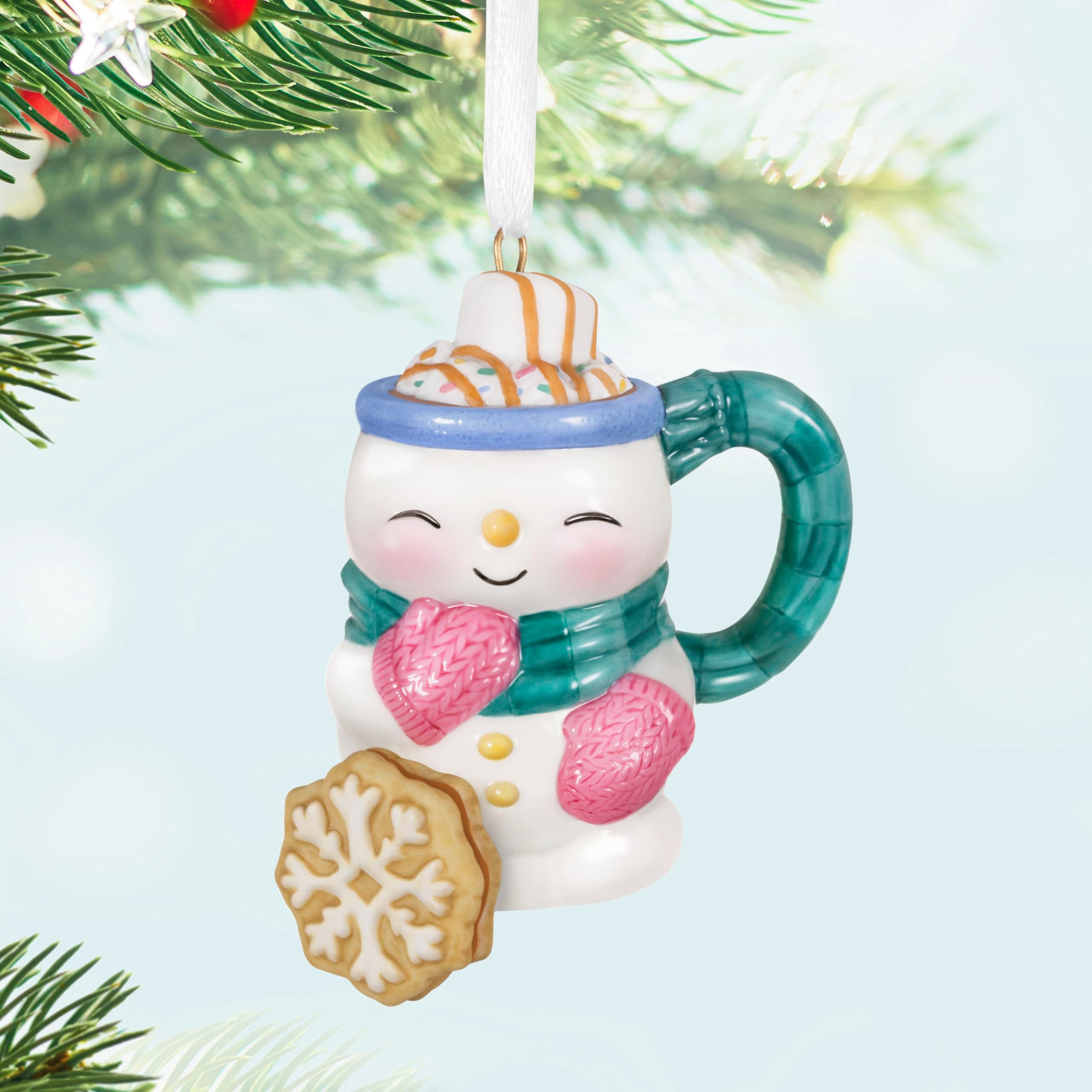 Hallmark Keepsake Christmas Ornament, Cup of Cozy, Porcelain, Gifts for Christmas Lovers