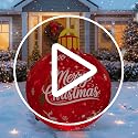 4ft Outdoor Christmas Inflatable Decorations with Rotating LED Lights - New-Red