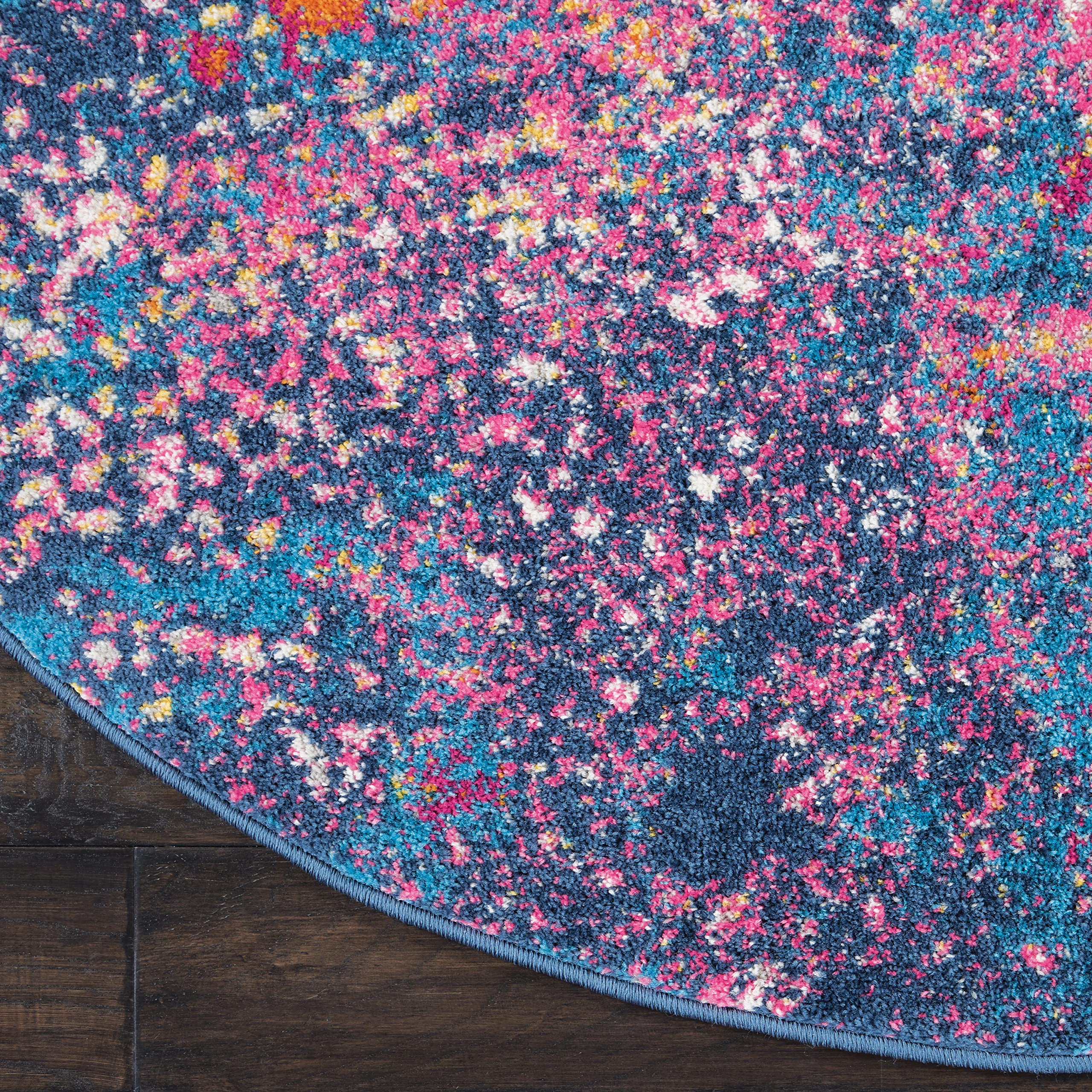 Nourison Home Passion 4' x Round Multicolor Fabric Modern Area Rug (4' Round)