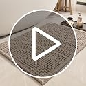 AMOAMI Super Absorbent Waffle Bath Mat - Non-Slip, Machine Washable, Brown 20"x32"