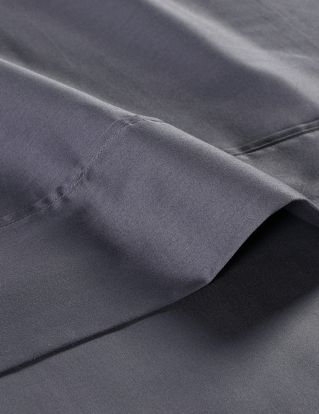 Anne Klein Reverie 100% Cotton Solid Sheet Set, King, Charcoal