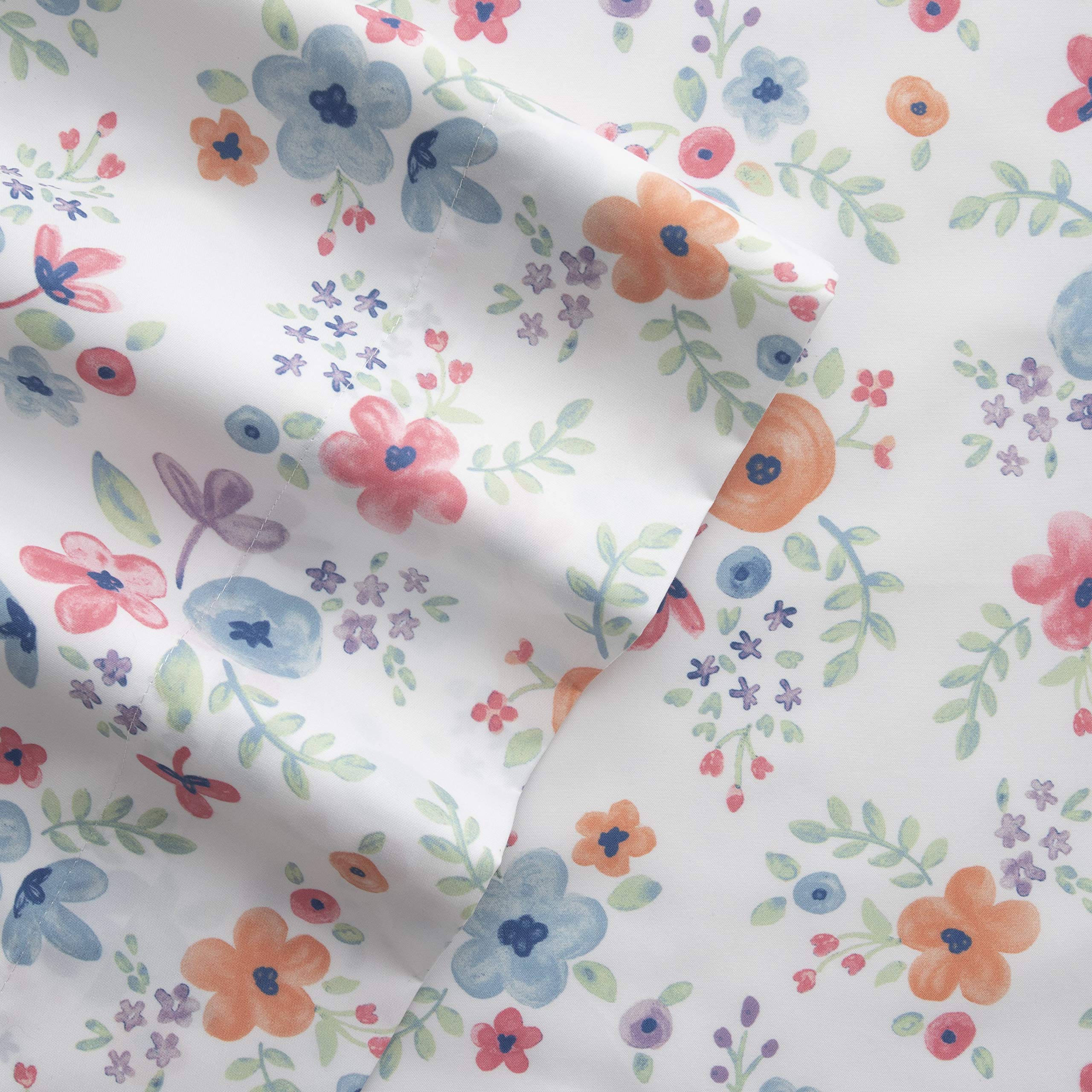 MALLARY BY MATTHEW Kids Super Soft-Soft 100% Microfiber Print Sheet, Watercolor Floral Print, Full