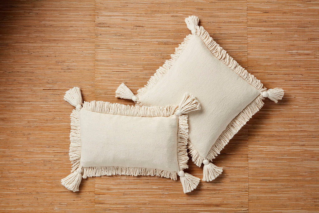 Mud Pie Fringe Tassel Pillow, 20" x 20", Square