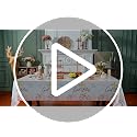 Ganeen 3 Pcs Spring Floral Disposable Plastic Tablecloth 54x108