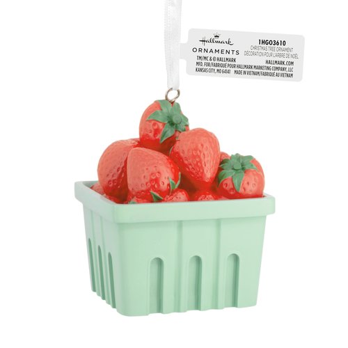 Hallmark Christmas Ornament, Basket of Strawberries Ornament, Food Gifts